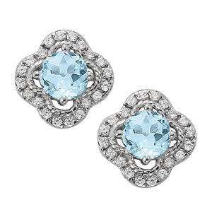 Elegant 14kt White Gold Round Diamond Halo Earrings - Style #40869