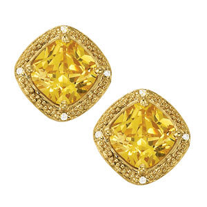 Stunning 14kt White Gold Cushion Cut Semi-Mount Diamond Earrings