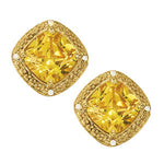 Stunning 14kt White Gold Cushion Cut Semi-Mount Diamond Earrings