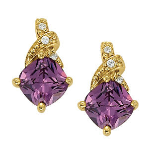 Elegant 14kt White Gold Cushion Cut Cluster Earrings - Style 