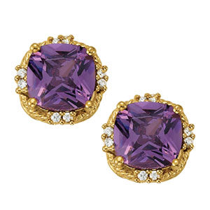 Elegant 14kt White Gold Square & Cushion Cut Diamond Earrings - 2.06 DWT