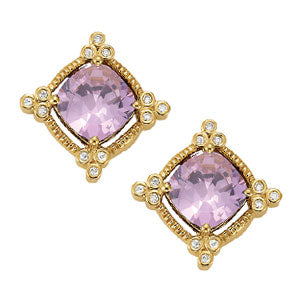 Elegant 14kt White Gold Cushion & Square Cut Diamond Earrings - STYLE 