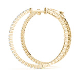 14k White Gold Hoop Earrings with 0.5 cttw SI2, H-I Diamonds - 25mm