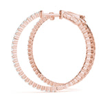 14k White Gold Hoop Earrings with 0.5 cttw SI2, H-I Diamonds - 25mm