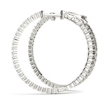 14k White Gold Hoop Earrings with 0.5 cttw SI2, H-I Diamonds - 25mm