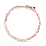 14k White Gold Hoop Earrings with 0.5 cttw SI2, H-I Diamonds - 25mm