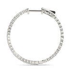 14k White Gold Hoop Earrings with 0.5 cttw SI2, H-I Diamonds - 25mm
