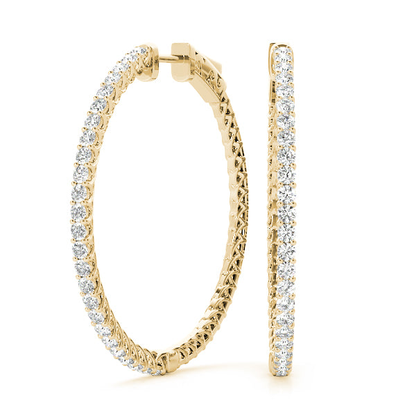 Vault Lock Hoop Earrings - 14kt Gold with 0.52 CTTW Diamonds