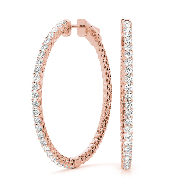Vault Lock Hoop Earrings - 14kt Gold with 0.52 CTTW Diamonds