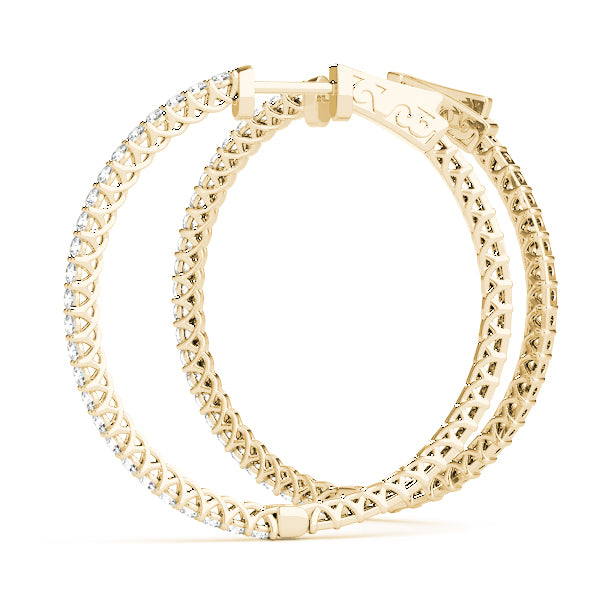 Vault Lock Hoop Earrings - 14kt Gold with 0.52 CTTW Diamonds