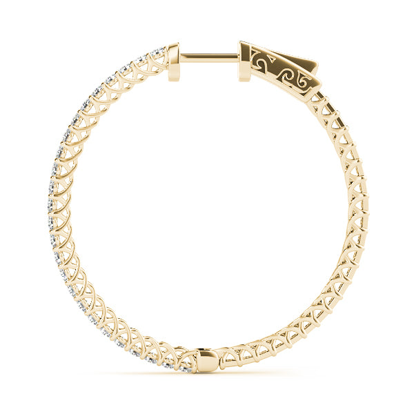 Vault Lock Hoop Earrings - 14kt Gold with 0.52 CTTW Diamonds