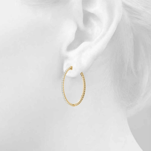 Vault Lock Hoop Earrings - 14kt Gold with 0.52 CTTW Diamonds