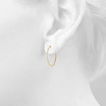 Elegant 14k White Gold Diamond Hoop Earrings - Vault Lock Design
