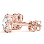 Elegant 14kt White Gold Round Diamond Halo Stud Earrings - 1/2 CTW SI2, H-I