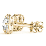 Elegant 14kt White Gold Round Diamond Halo Stud Earrings - 1/2 CTW SI2, H-I