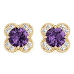 Elegant 14kt White Gold Round Diamond Halo Stud Earrings - 1/2 CTW SI2, H-I