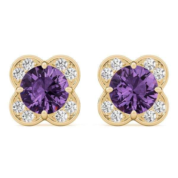 Elegant 14kt White Gold Round Diamond Halo Stud Earrings - 1/2 CTW SI2, H-I