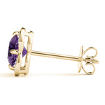 Elegant 14kt White Gold Round Diamond Halo Stud Earrings - 1/2 CTW SI2, H-I