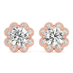 14kt White Gold Semi-Mount Round Diamond Earrings | Style 
