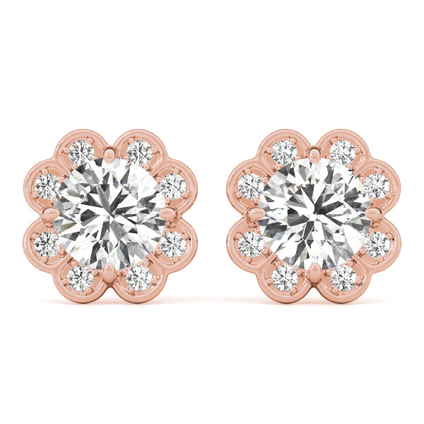 14kt White Gold Semi-Mount Round Diamond Earrings | Style 