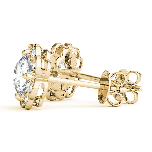 14kt White Gold Semi-Mount Round Diamond Earrings | Style 