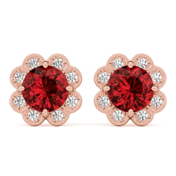 14kt White Gold Semi-Mount Round Diamond Earrings | Style 