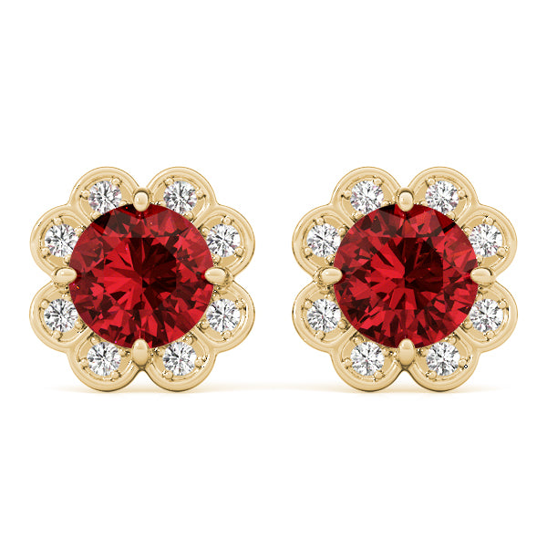 14kt White Gold Semi-Mount Round Diamond Earrings | Style 