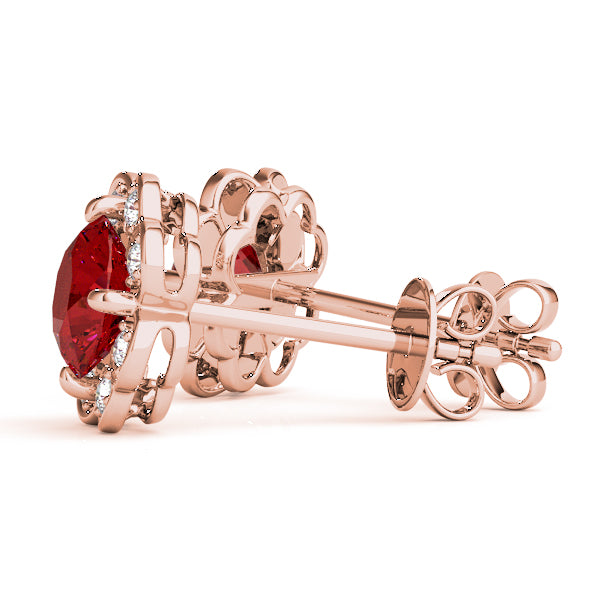 14kt White Gold Semi-Mount Round Diamond Earrings | Style 