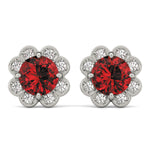 14kt White Gold Semi-Mount Round Diamond Earrings | Style 