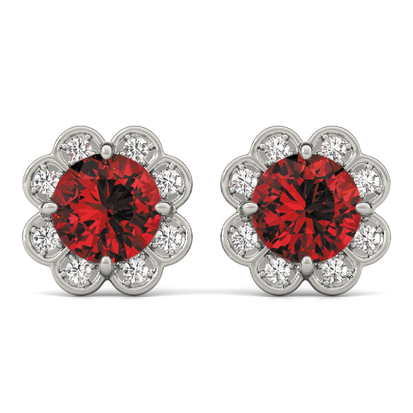 14kt White Gold Semi-Mount Round Diamond Earrings | Style 