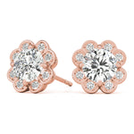 14kt White Gold Semi-Mount Round Diamond Earrings | Style 