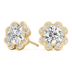 14kt White Gold Semi-Mount Round Diamond Earrings | Style 