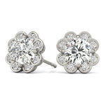 14kt White Gold Semi-Mount Round Diamond Earrings | Style 