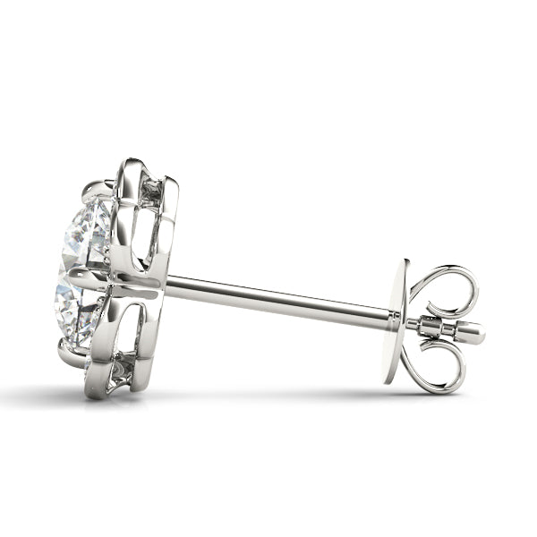 14kt White Gold Semi-Mount Round Diamond Earrings | Style 