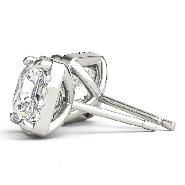 Exquisite 14kt White Gold 4-Prong Square Halo Engagement Ring Setting - 3 CTW