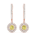Elegant 1 CT Round Diamond Halo Earrings - 14kt White Gold