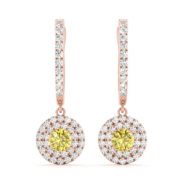 Elegant 1 CT Round Diamond Halo Earrings - 14kt White Gold