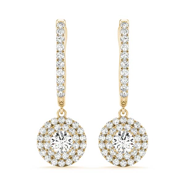 Elegant 1 CT Round Diamond Halo Earrings - 14kt White Gold