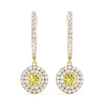 Elegant 1 CT Round Diamond Halo Earrings - 14kt White Gold