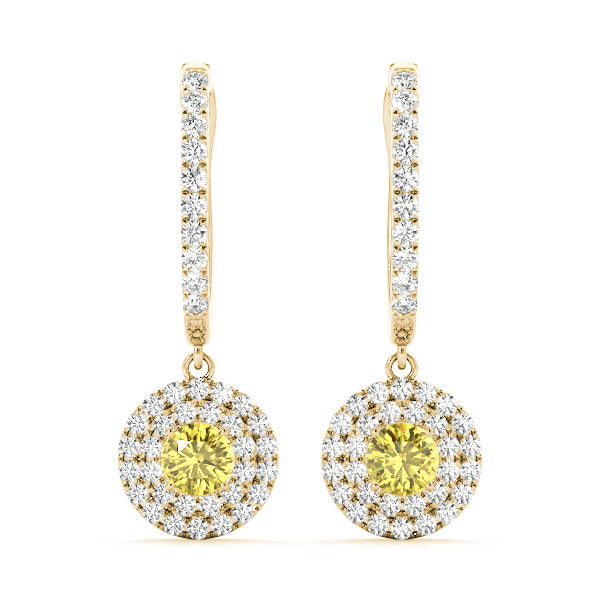Elegant 1 CT Round Diamond Halo Earrings - 14kt White Gold