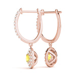 Elegant 1 CT Round Diamond Halo Earrings - 14kt White Gold