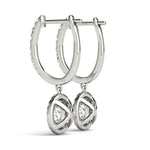 Elegant 1 CT Round Diamond Halo Earrings - 14kt White Gold