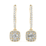 Elegant 14kt White Gold Halo Diamond Earrings - 2.92 cttw SI1-SI2, G-H