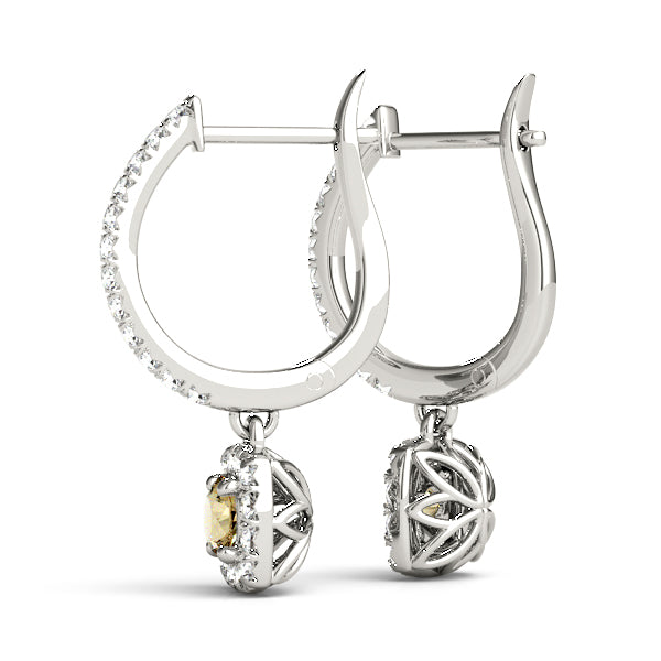 Elegant 14kt White Gold Halo Diamond Earrings - 2.92 cttw SI1-SI2, G-H