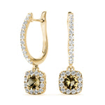 Elegant 14kt White Gold Halo Diamond Earrings - 2.92 cttw SI1-SI2, G-H