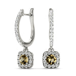 Elegant 14kt White Gold Halo Diamond Earrings - 2.92 cttw SI1-SI2, G-H