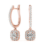 Elegant 14kt White Gold Halo Diamond Earrings - 2.92 cttw SI1-SI2, G-H