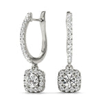 Elegant 14kt White Gold Halo Diamond Earrings - 2.92 cttw SI1-SI2, G-H