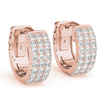 Elegant 5 Inch 14kt White Gold 3-Row Flat Hoop Earrings with 0.54 cttw SI2, H-I Diamonds