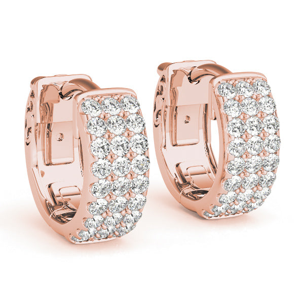 Elegant 5 Inch 14kt White Gold 3-Row Flat Hoop Earrings with 0.54 cttw SI2, H-I Diamonds